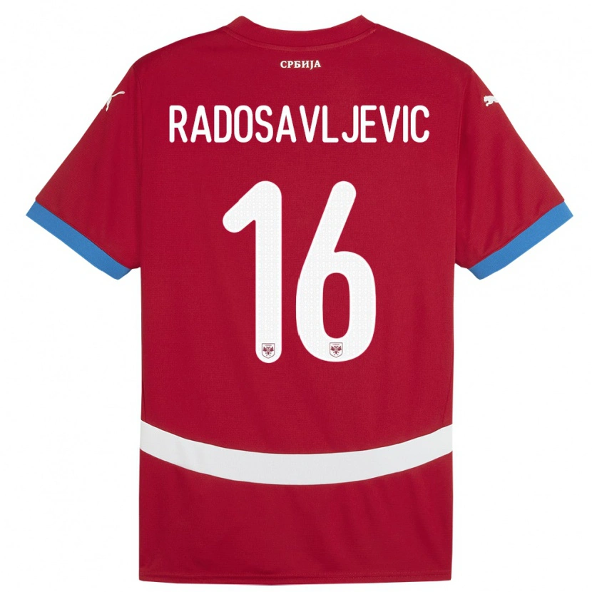 Danxen Dámské Srbsko Lazar Radosavljevic #16 Červené Domů Hráčské Dresy 24-26 Dres