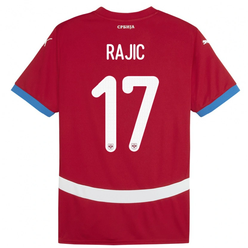 Danxen Dámské Srbsko Aleksa Rajic #17 Červené Domů Hráčské Dresy 24-26 Dres