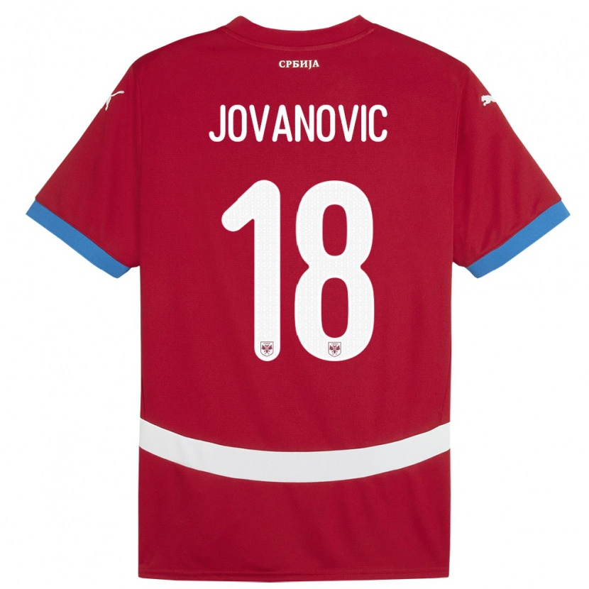Danxen Dámské Srbsko Dusan Jovanovic #18 Červené Domů Hráčské Dresy 24-26 Dres