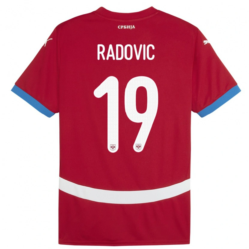 Danxen Dámské Srbsko Dusan Radovic #19 Červené Domů Hráčské Dresy 24-26 Dres