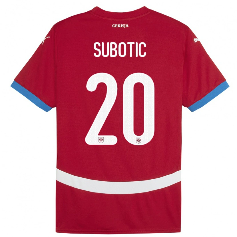 Danxen Dámské Srbsko Andrej Subotic #20 Červené Domů Hráčské Dresy 24-26 Dres