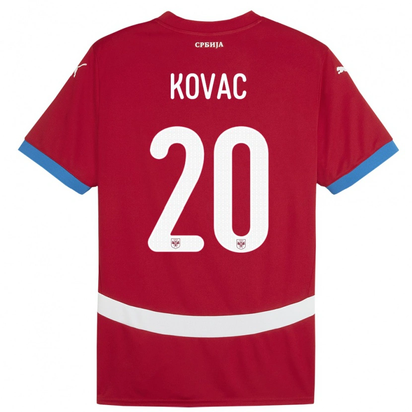 Danxen Dámské Srbsko Danilo Kovac #20 Červené Domů Hráčské Dresy 24-26 Dres