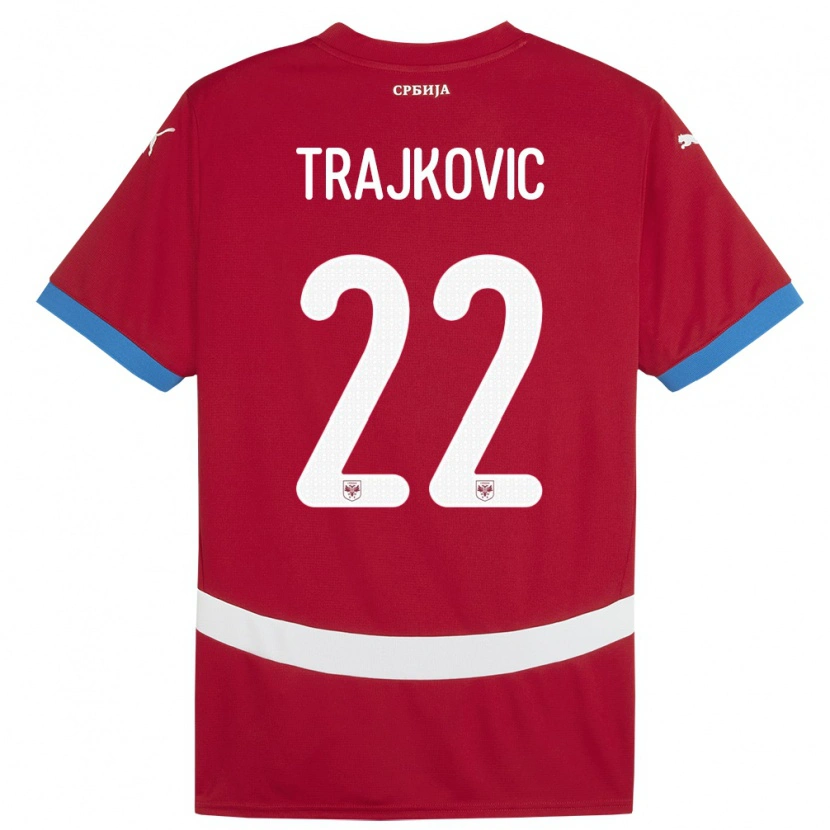 Danxen Dámské Srbsko Aleksa Trajkovic #22 Červené Domů Hráčské Dresy 24-26 Dres