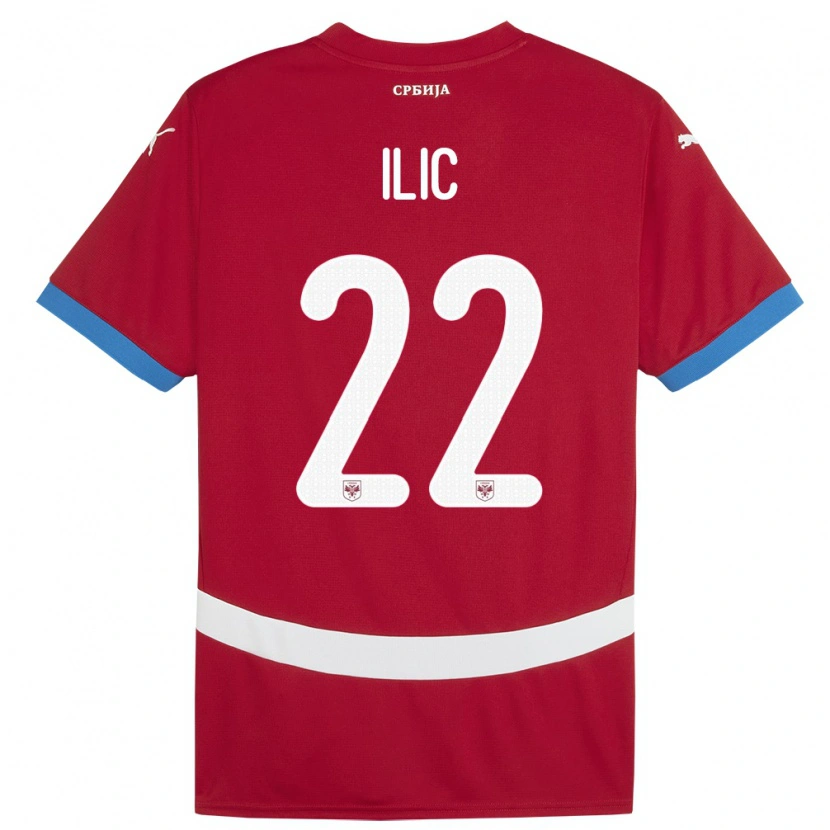 Danxen Dámské Srbsko Pavle Ilic #22 Červené Domů Hráčské Dresy 24-26 Dres