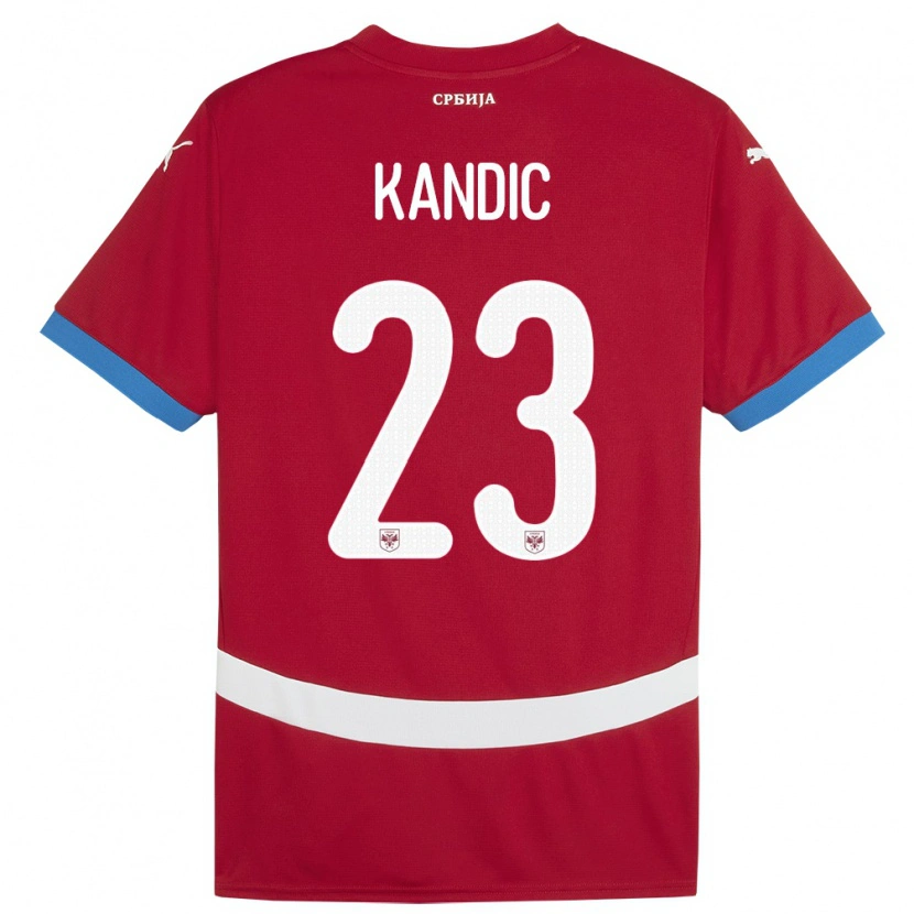 Danxen Dámské Srbsko Marko Kandic #23 Červené Domů Hráčské Dresy 24-26 Dres