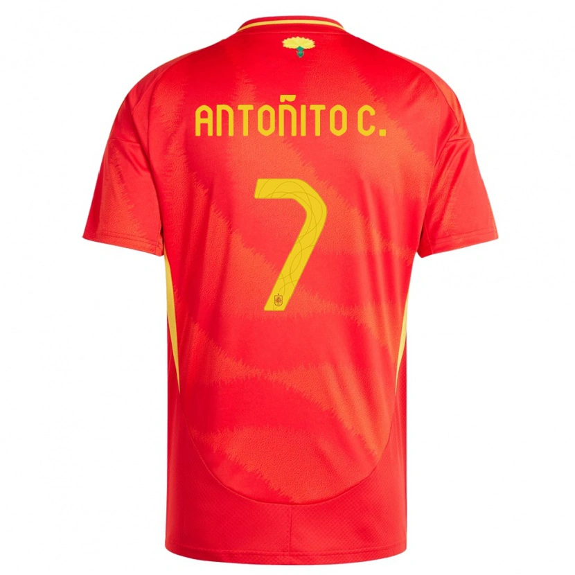 Danxen Dámské Španělsko Antoñito Cordero #7 Červené Domů Hráčské Dresy 24-26 Dres
