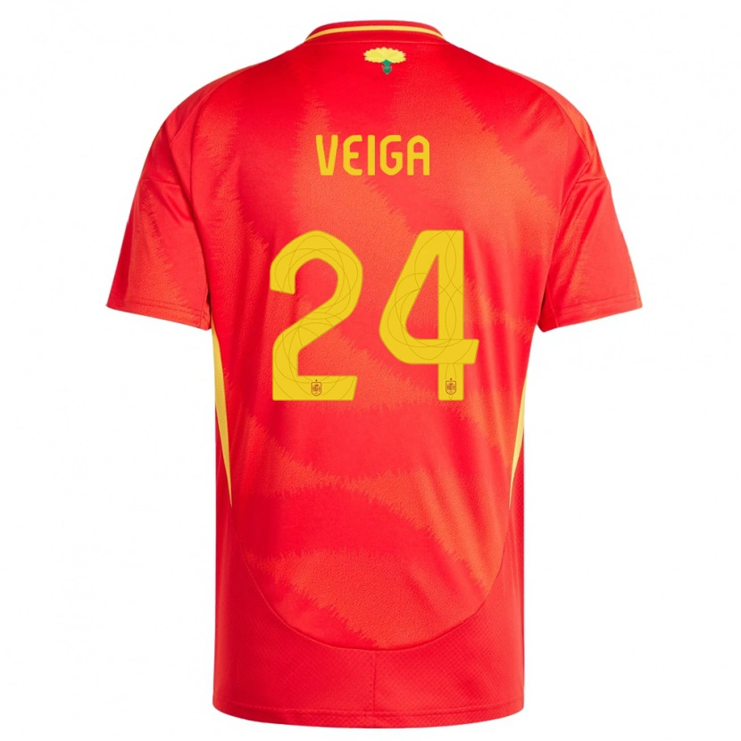 Danxen Dámské Španělsko Gabri Veiga #24 Červené Domů Hráčské Dresy 24-26 Dres