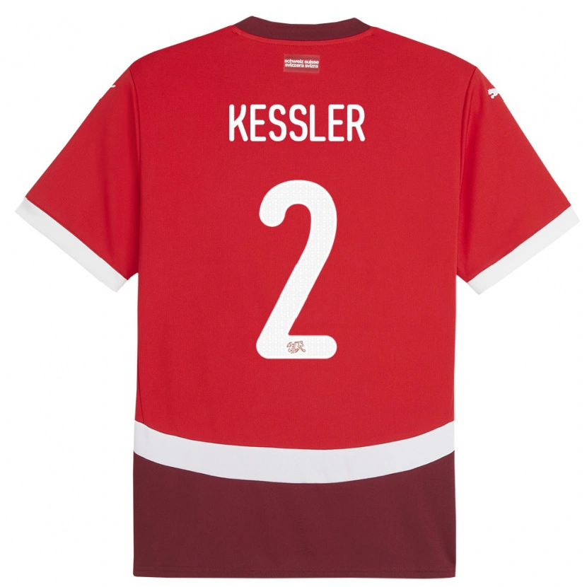 Danxen Dámské Švýcarsko Ryan Kessler #2 Červené Domů Hráčské Dresy 24-26 Dres