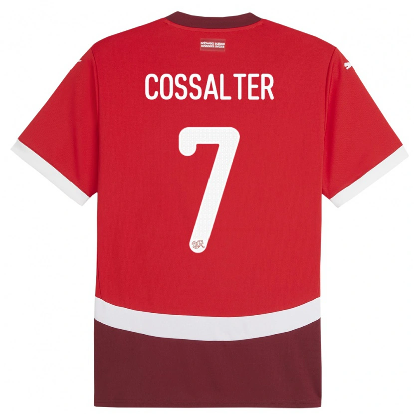 Danxen Dámské Švýcarsko Ivan Cossalter #7 Červené Domů Hráčské Dresy 24-26 Dres