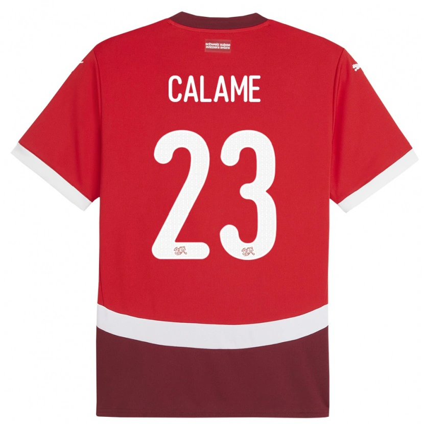 Danxen Dámské Švýcarsko Marouane Calame #23 Červené Domů Hráčské Dresy 24-26 Dres