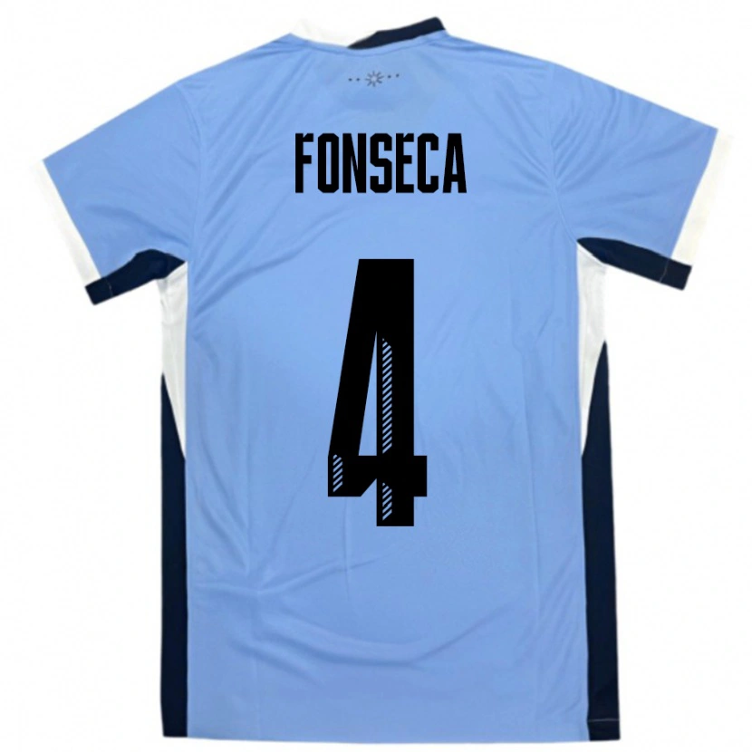 Danxen Dámské Uruguay Nicolás Fonseca #4 Bílá Černá Domů Hráčské Dresy 24-26 Dres