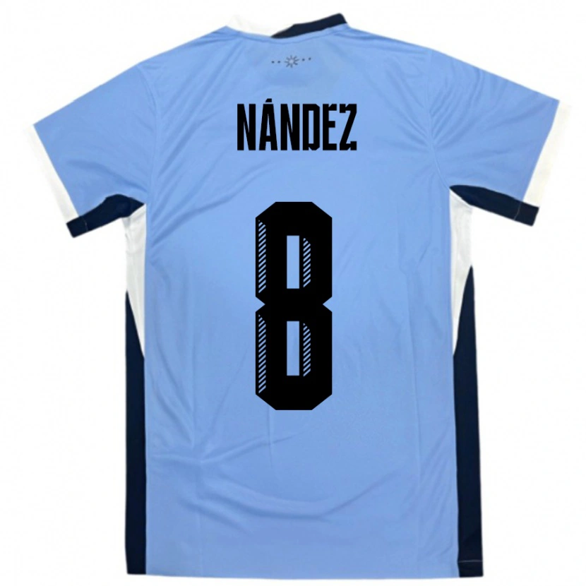 Danxen Dámské Uruguay Nahitan Nández #8 Bílá Černá Domů Hráčské Dresy 24-26 Dres