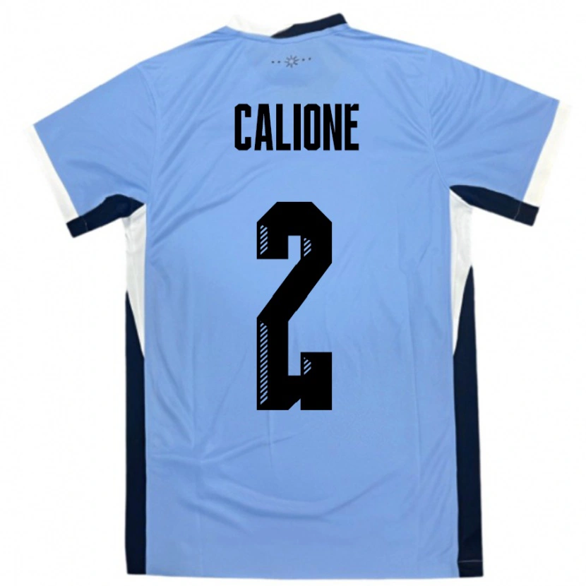 Danxen Dámské Uruguay Paolo Calione #2 Bílá Černá Domů Hráčské Dresy 24-26 Dres