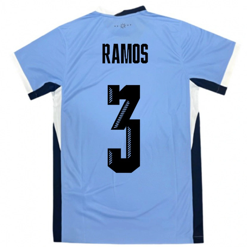 Danxen Dámské Uruguay Nicolás Ramos #3 Bílá Černá Domů Hráčské Dresy 24-26 Dres