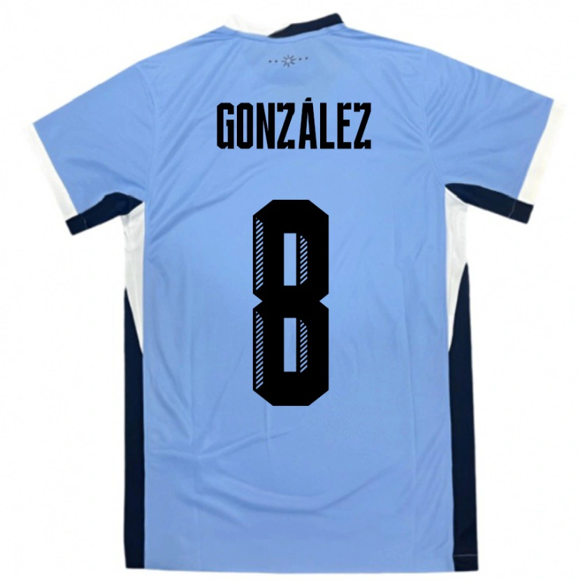 Danxen Dámské Uruguay Luciano Gonzalez #8 Bílá Černá Domů Hráčské Dresy 24-26 Dres