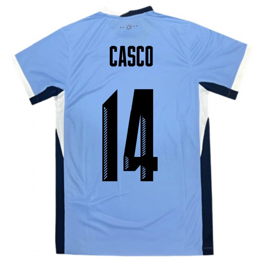 Danxen Dámské Uruguay Maximiliano Casco #14 Bílá Černá Domů Hráčské Dresy 24-26 Dres