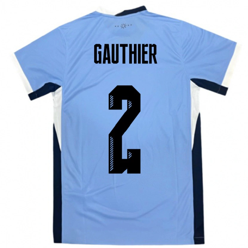 Danxen Dámské Uruguay Valentin Gauthier #2 Bílá Černá Domů Hráčské Dresy 24-26 Dres