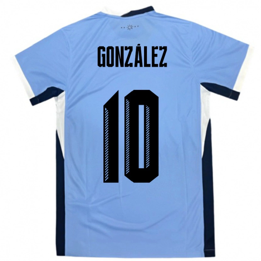 Danxen Dámské Uruguay Franco Gonzalez #10 Bílá Černá Domů Hráčské Dresy 24-26 Dres