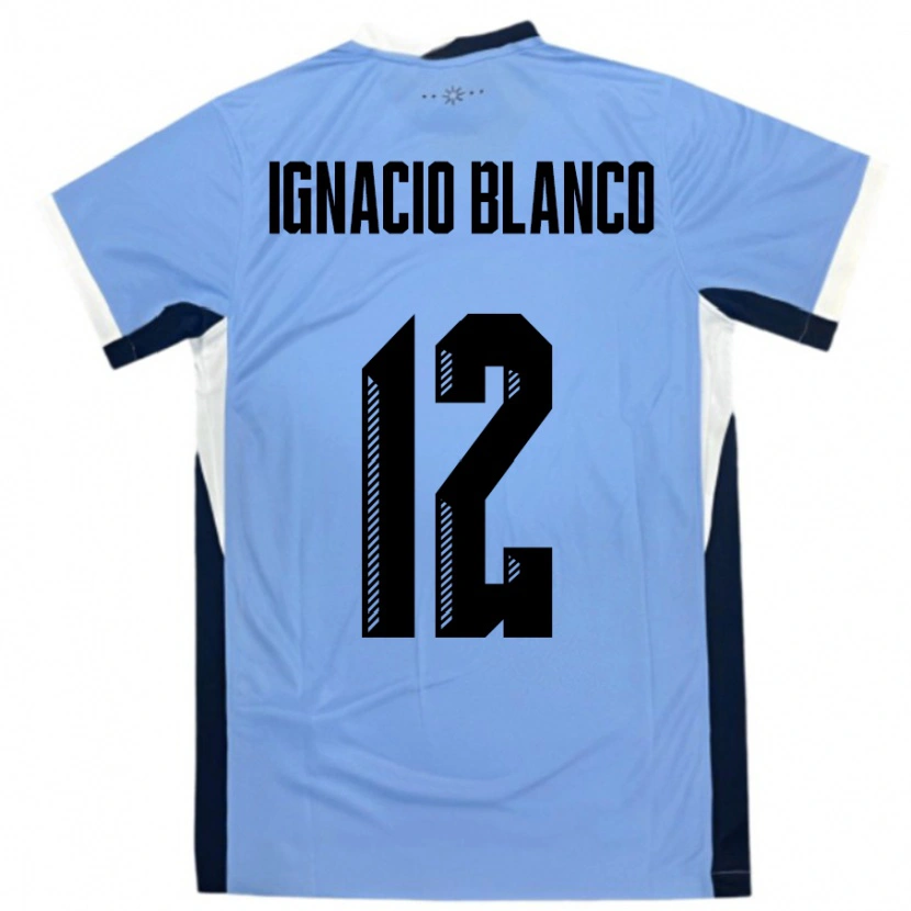 Danxen Dámské Uruguay Juan Ignacio Blanco #12 Bílá Černá Domů Hráčské Dresy 24-26 Dres
