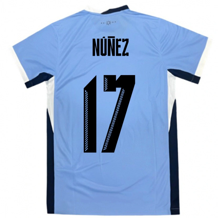Danxen Dámské Uruguay Facundo Nunez #17 Bílá Černá Domů Hráčské Dresy 24-26 Dres