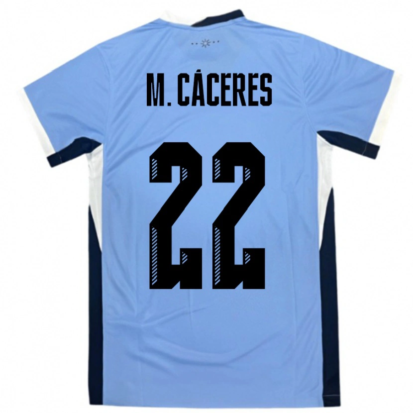 Danxen Dámské Uruguay Martin Caceres #22 Bílá Černá Domů Hráčské Dresy 24-26 Dres