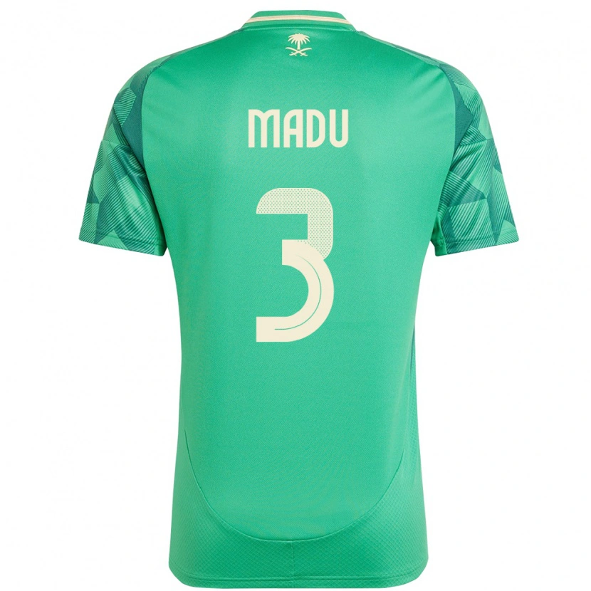 Danxen Dámské Saúdská Arábie Abdullah Madu #3 Zelený Domů Hráčské Dresy 24-26 Dres