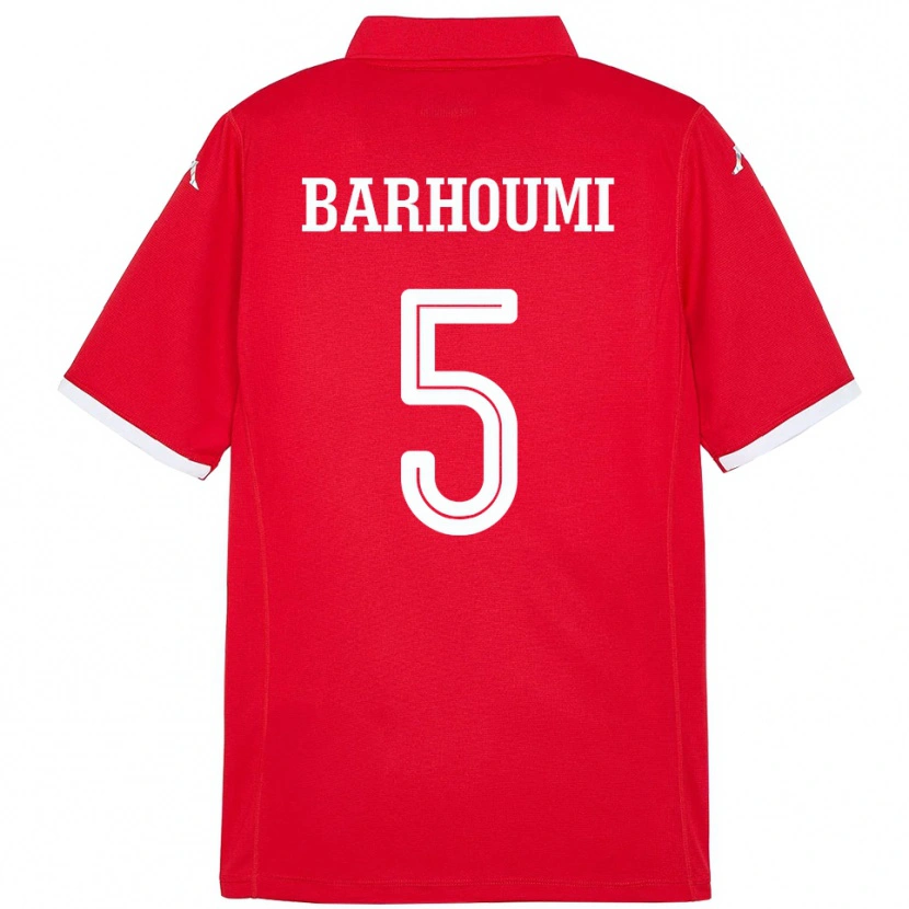 Danxen Dámské Tunisko Jasmina Barhoumi #5 Červený Domů Hráčské Dresy 24-26 Dres