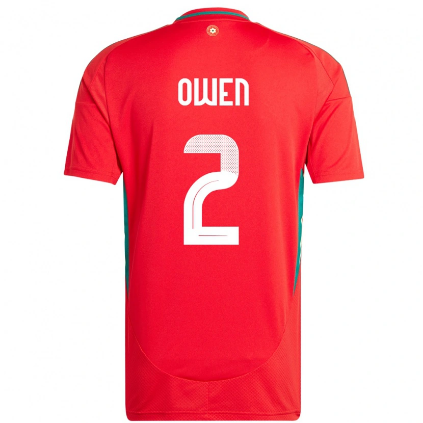 Danxen Dámské Wales Kane Owen #2 Červený Domů Hráčské Dresy 24-26 Dres
