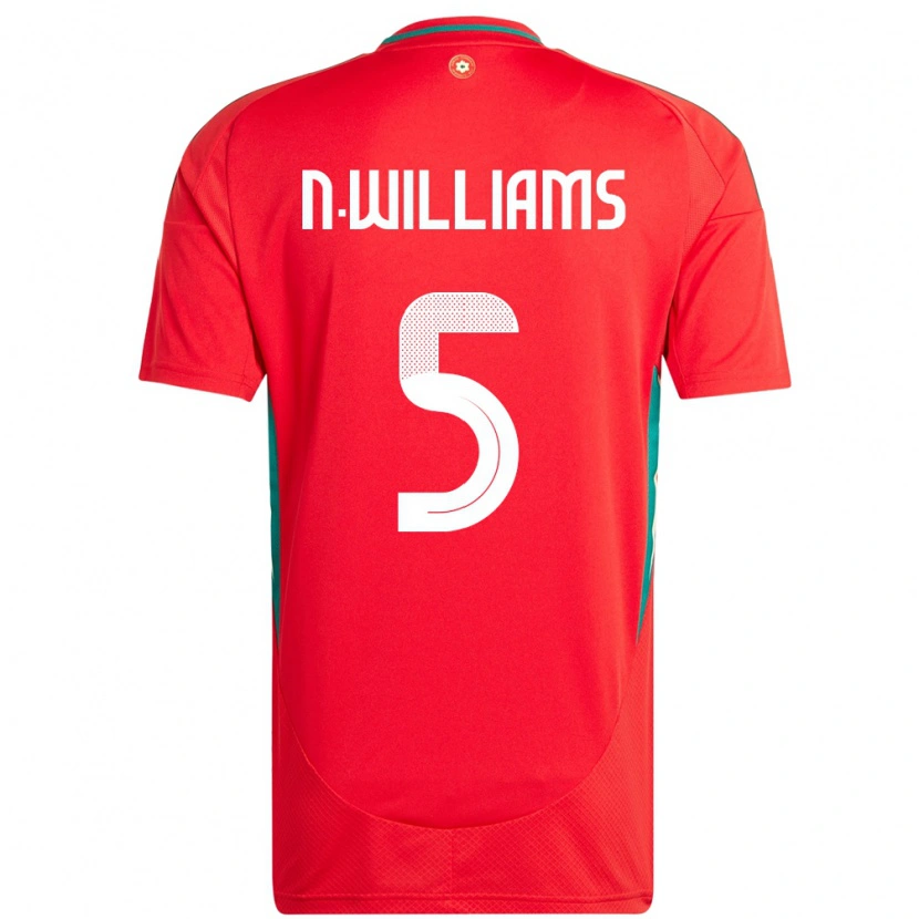 Danxen Dámské Wales Noah Williams #5 Červený Domů Hráčské Dresy 24-26 Dres