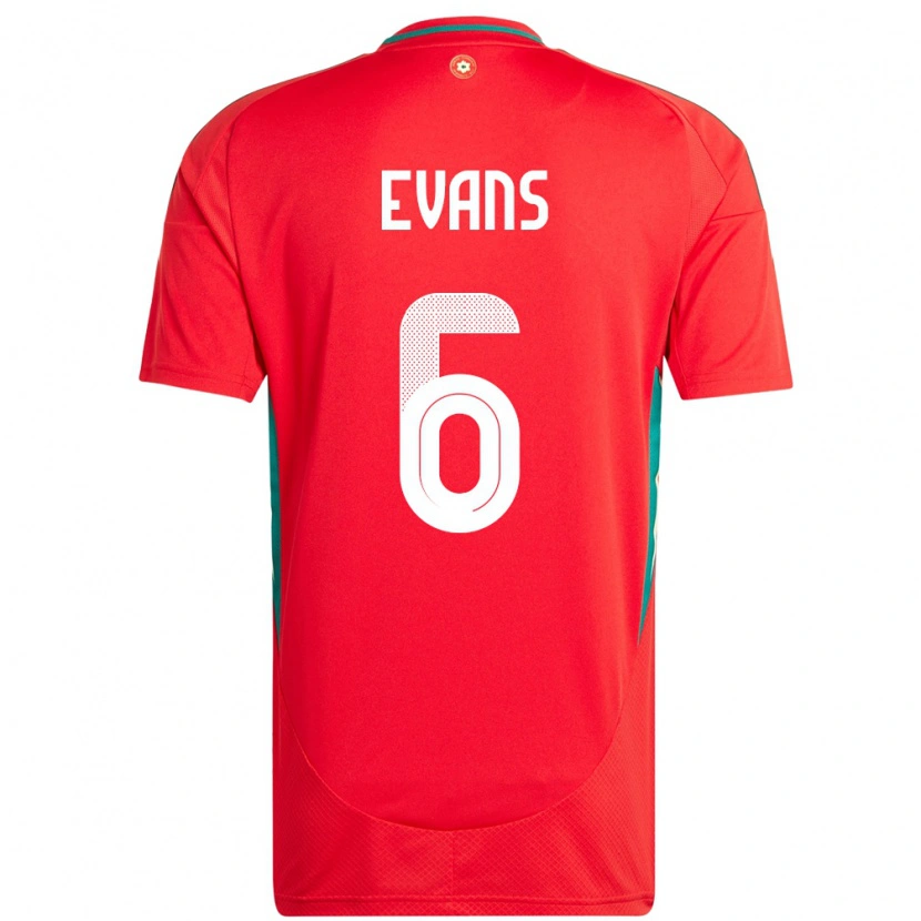 Danxen Dámské Wales Louis Evans #6 Červený Domů Hráčské Dresy 24-26 Dres