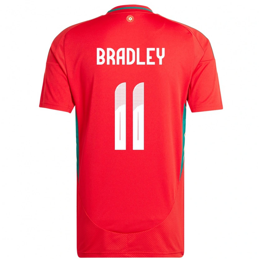 Danxen Dámské Wales Sion Bradley #11 Červený Domů Hráčské Dresy 24-26 Dres
