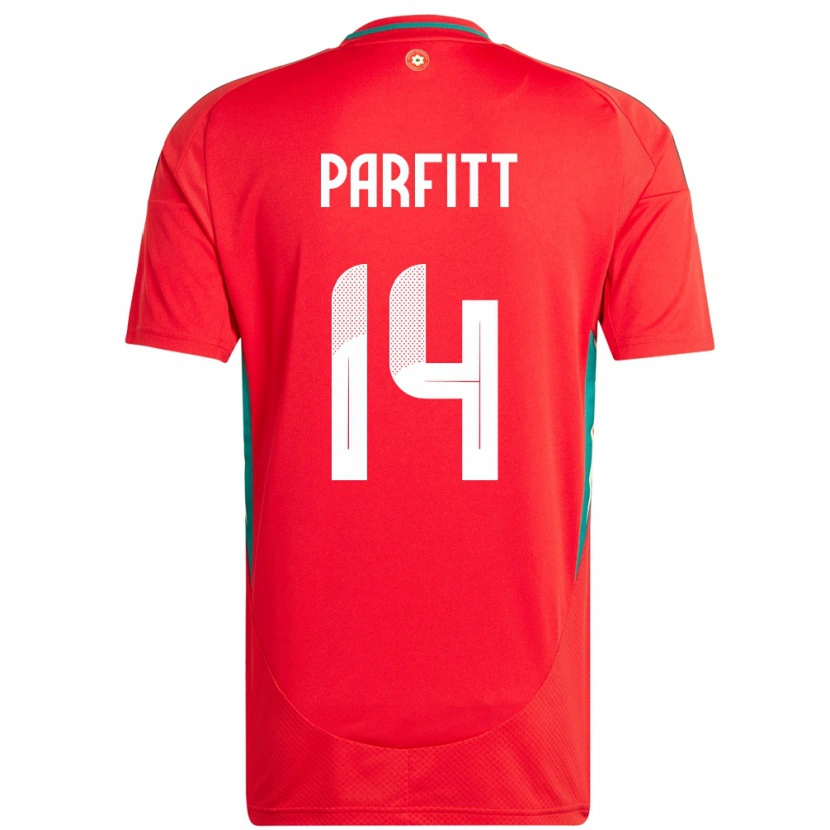 Danxen Dámské Wales T-Jay Parfitt #14 Červený Domů Hráčské Dresy 24-26 Dres