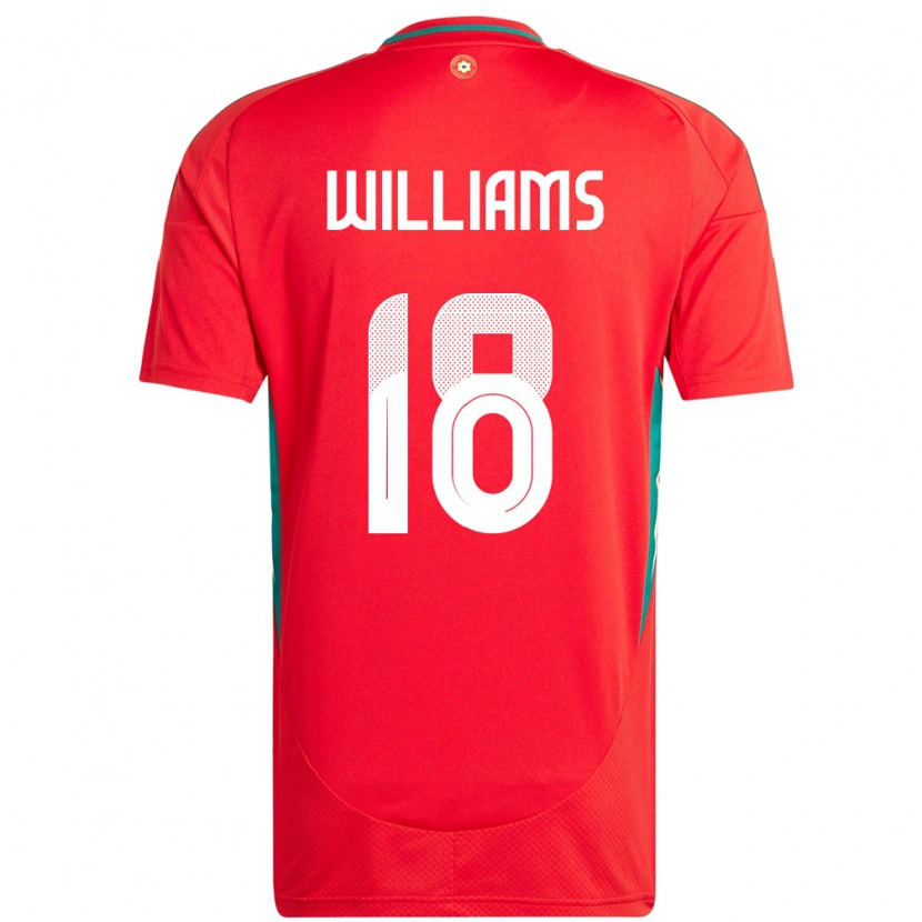 Danxen Dámské Wales Josh Williams #18 Červený Domů Hráčské Dresy 24-26 Dres