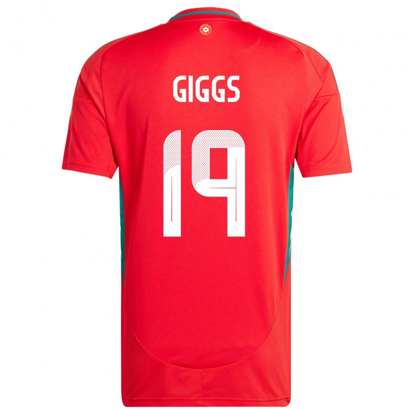 Danxen Dámské Wales Zach Giggs #19 Červený Domů Hráčské Dresy 24-26 Dres