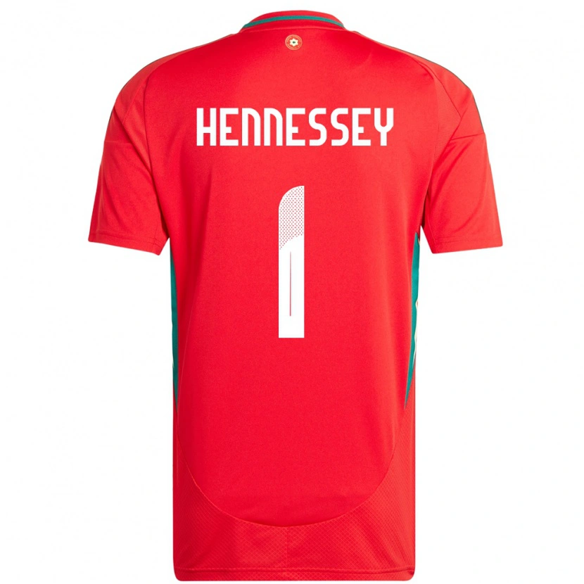 Danxen Dámské Wales Wayne Hennessey #1 Červený Domů Hráčské Dresy 24-26 Dres