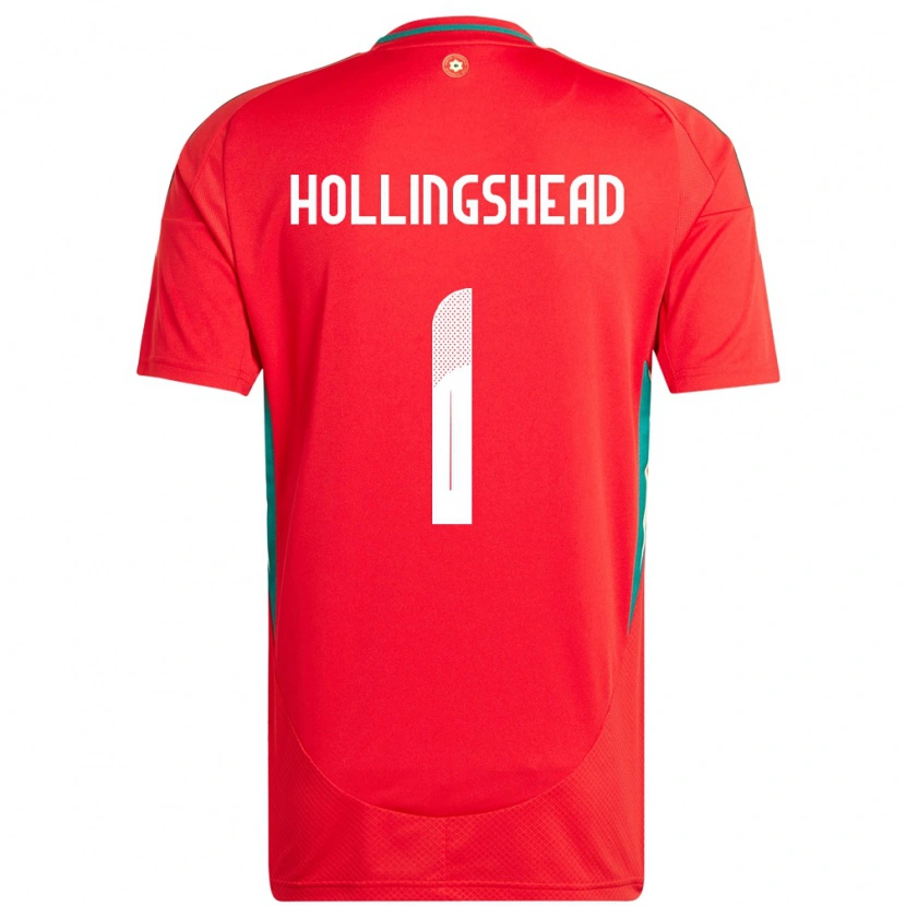 Danxen Dámské Wales Ronnie Hollingshead #1 Červený Domů Hráčské Dresy 24-26 Dres
