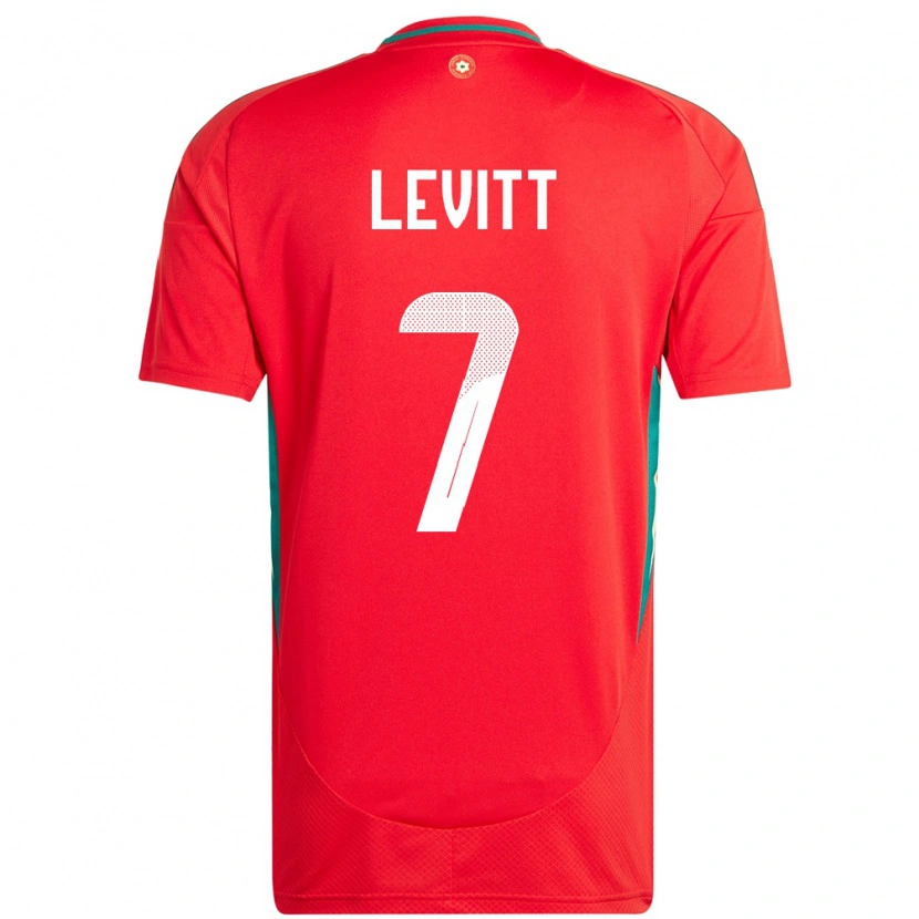 Danxen Dámské Wales Dylan Levitt #7 Červený Domů Hráčské Dresy 24-26 Dres