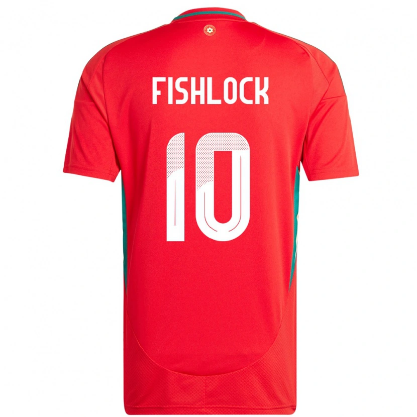 Danxen Dámské Wales Jessica Fishlock #10 Červený Domů Hráčské Dresy 24-26 Dres