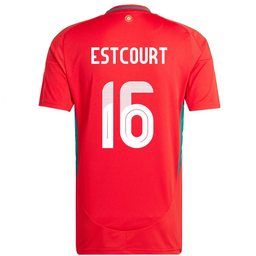 Danxen Dámské Wales Charlotte Estcourt #16 Červený Domů Hráčské Dresy 24-26 Dres