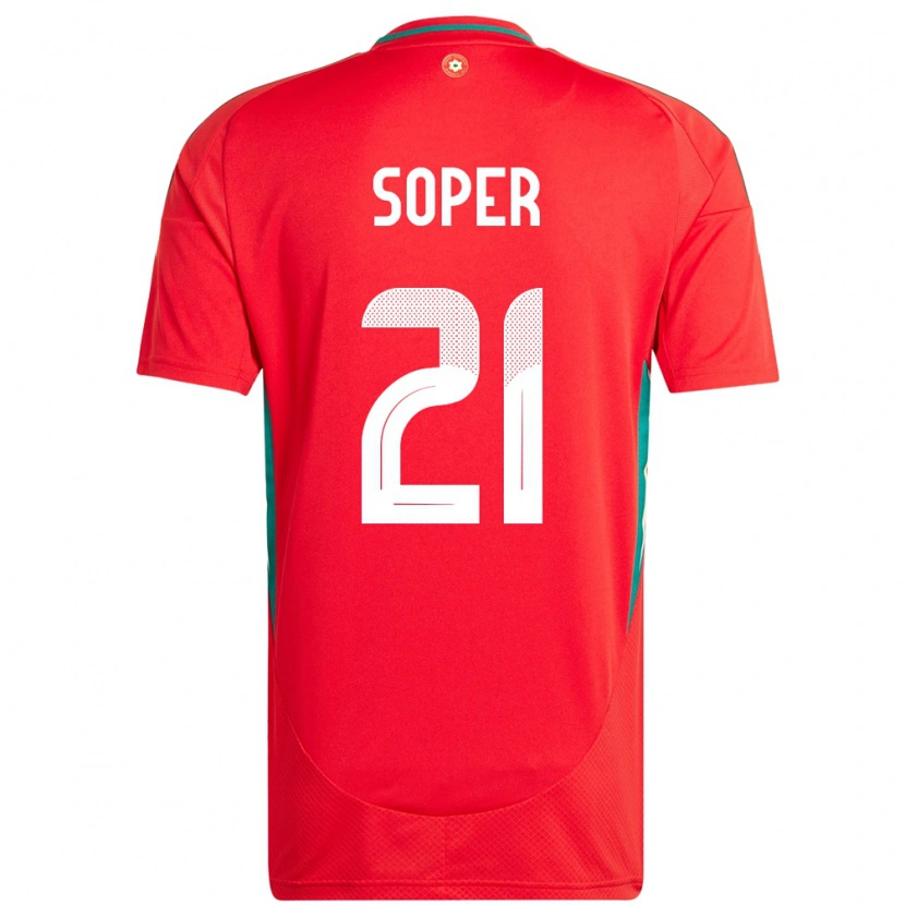 Danxen Dámské Wales Poppy Soper #21 Červený Domů Hráčské Dresy 24-26 Dres