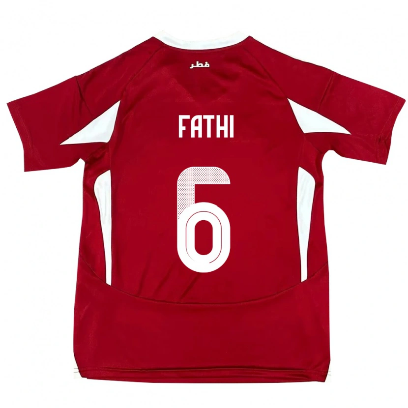 Danxen Dámské Katar Ahmed Fathi #6 Červený Domů Hráčské Dresy 24-26 Dres