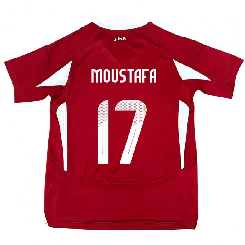 Danxen Dámské Katar Abdelrahman Moustafa #17 Červený Domů Hráčské Dresy 24-26 Dres