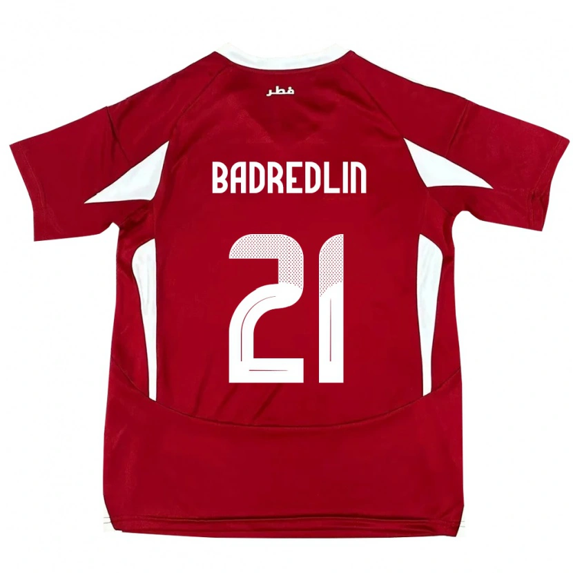 Danxen Dámské Katar Marwan Badredlin #21 Červený Domů Hráčské Dresy 24-26 Dres