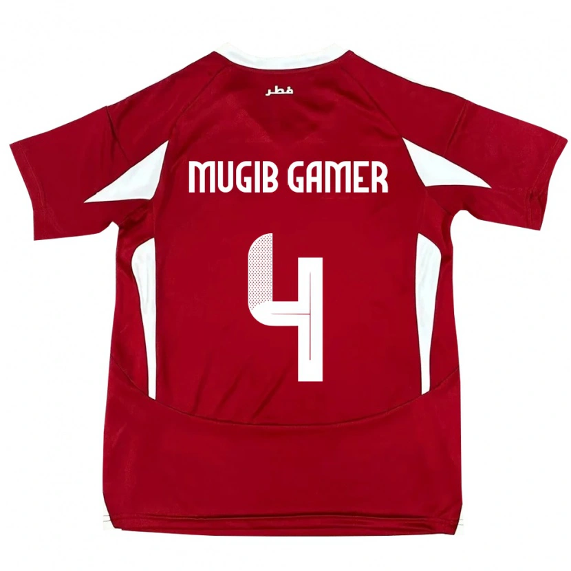 Danxen Dámské Katar Abdalla Mugib Gamer #4 Červený Domů Hráčské Dresy 24-26 Dres