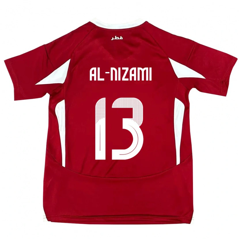Danxen Dámské Katar Yousef Mohammad Al-Nizami #13 Červený Domů Hráčské Dresy 24-26 Dres