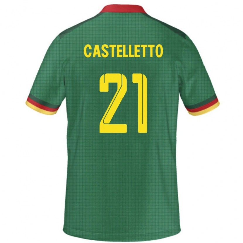 Danxen Dámské Kamerun Jean-Charles Castelletto #21 Zelený Domů Hráčské Dresy 24-26 Dres