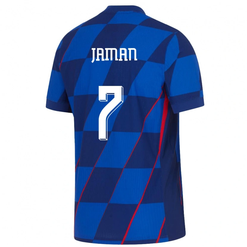 Danxen Dámské Chorvatsko Drazen Jaman #7 Modrý Daleko Hráčské Dresy 24-26 Dres