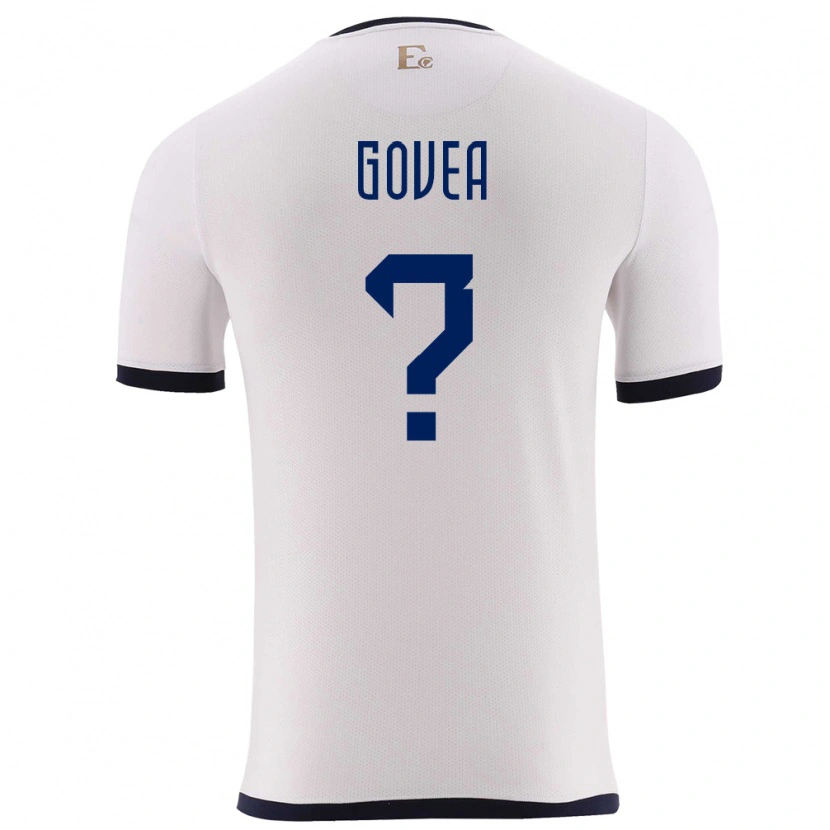 Danxen Dámské Ekvádor Aimar Govea #0 Bílý Daleko Hráčské Dresy 24-26 Dres
