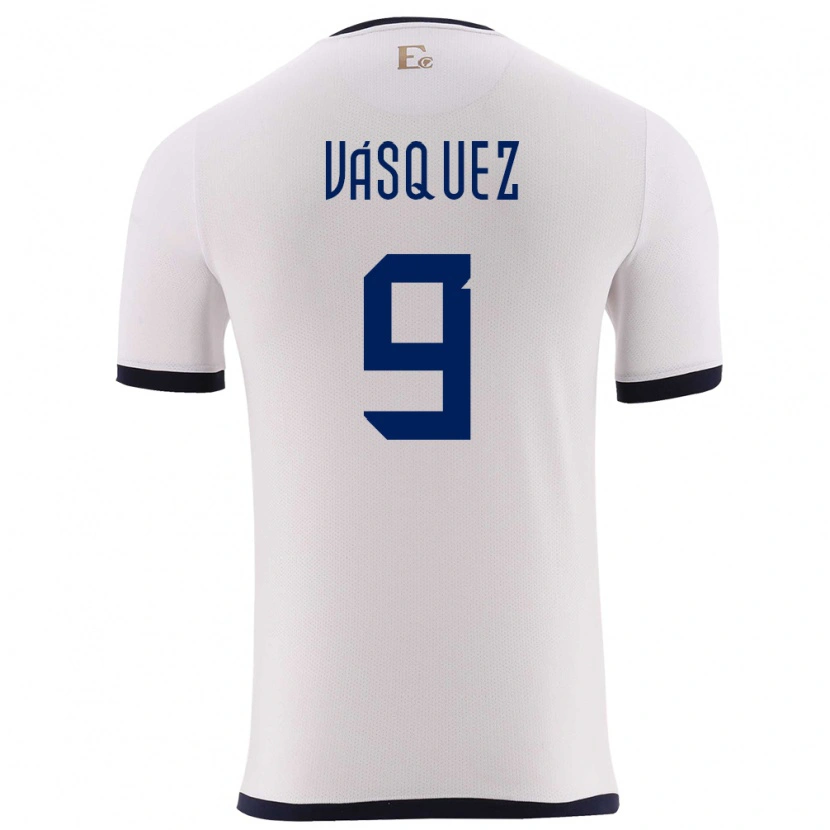 Danxen Dámské Ekvádor Yandri Vásquez #9 Bílý Daleko Hráčské Dresy 24-26 Dres