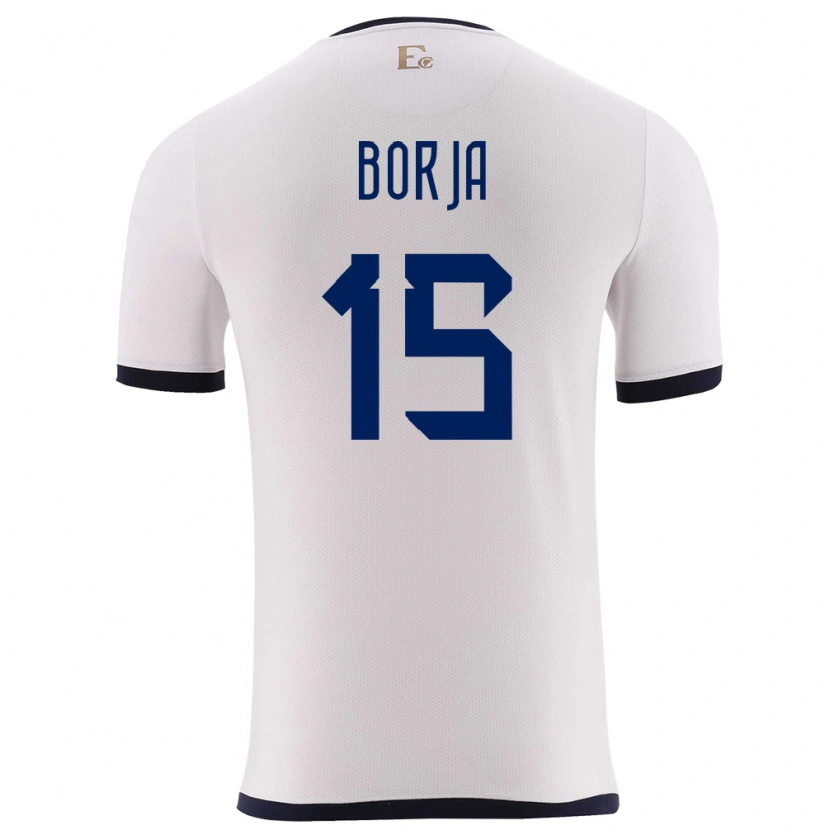 Danxen Dámské Ekvádor Ronny Borja #15 Bílý Daleko Hráčské Dresy 24-26 Dres